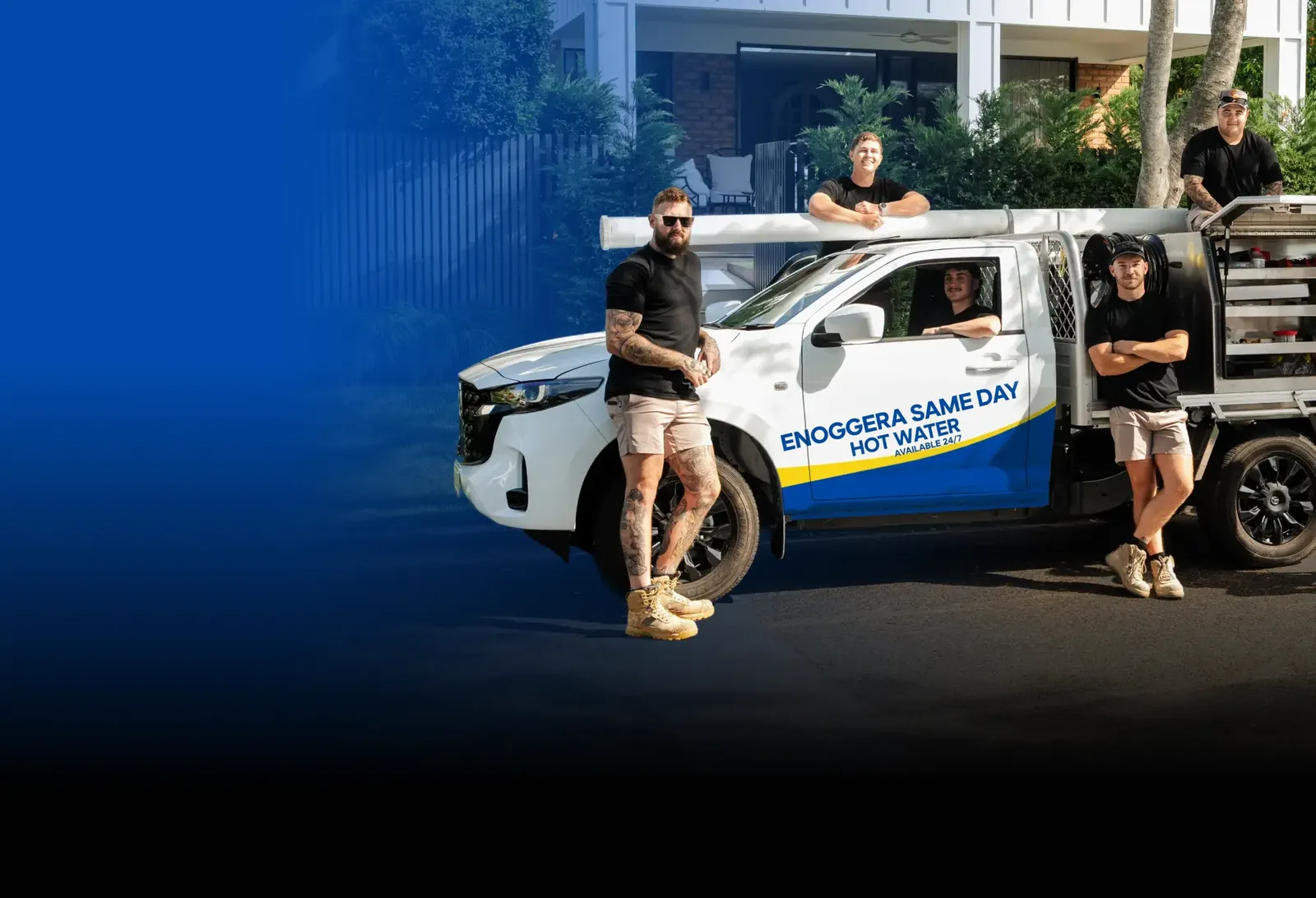 Enoggera Same Day Hot Water team with the ute